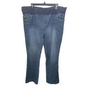 New Addition Womens Size L Blue Solid Maternity Jeans